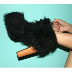 Jeffrey Campbell RARE Black Shag Litas - 7